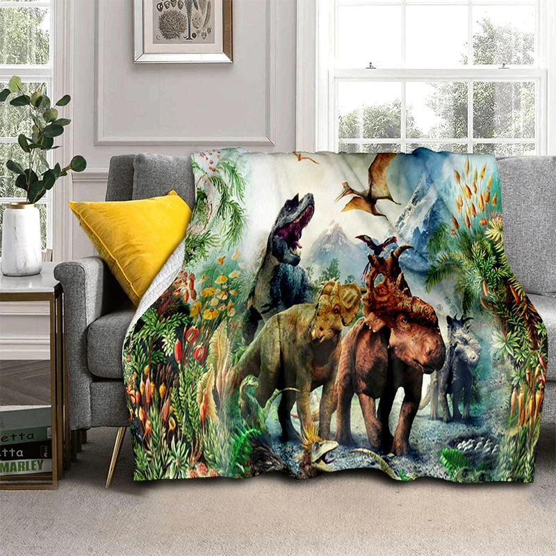 

Jurassic Dinosaur Dragon Printed manta sofa bed cover soft and hairy blanket plaid Soft Warm Flannel Throw Blankets Fans gift