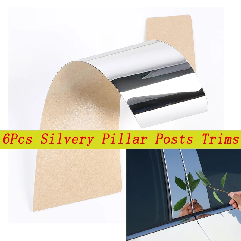 

6 шт., серебристые наклейки на стойки для Cadillac ATS 2013-2019