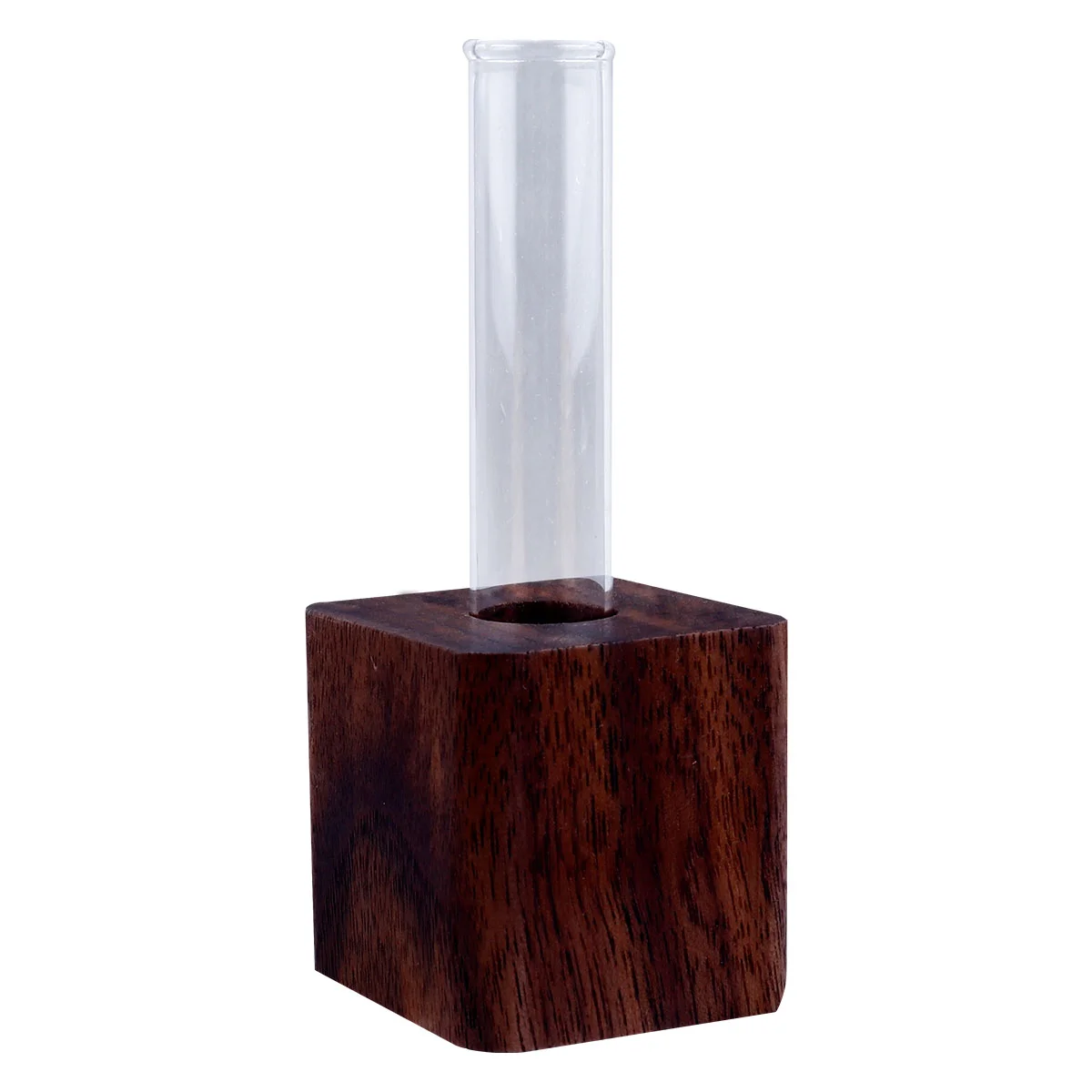 Ваза Стеклянная пробирка Деревянное основание Украшение стола Свежий цветочный