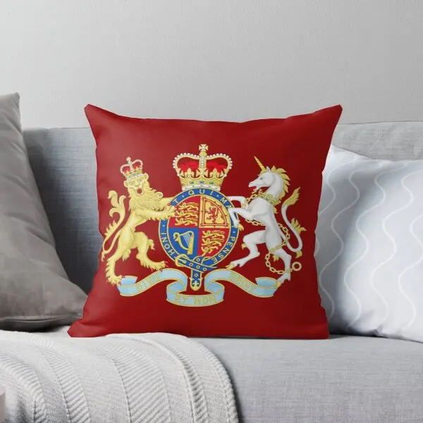 

Royal Coat Of Arms Of The United Kingdom Printing Throw Pillow Cover Case Sofa Cushion Soft Home Hotel Pillows not include