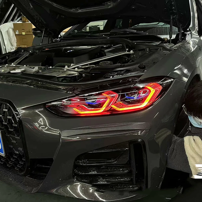 Для BMW 4 серии M3 M4 i4 2020-2023 G22 G23 G26 G80 G82 лимонно-желтый модуль DRL красно-фиолетовые