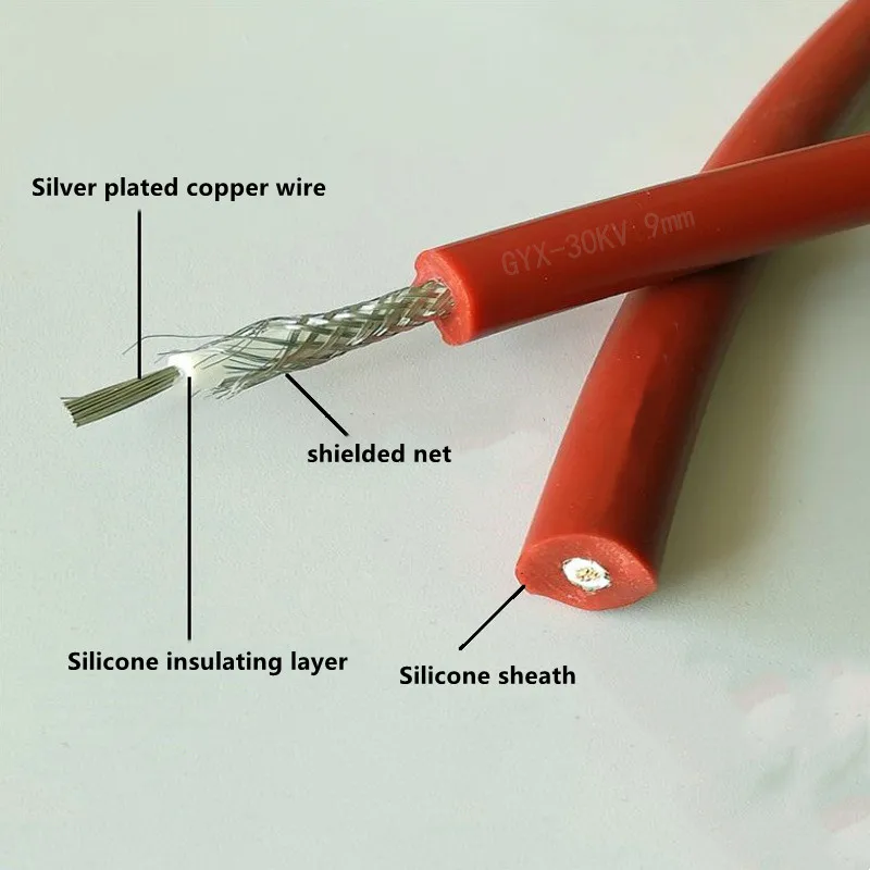 Силиконовый высоковольтный кабель GYXZV 1 м