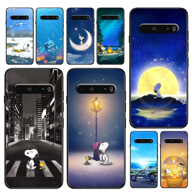 

Hot Snoopy Dog Cartoon For LG V50 V60 G8 ThinQ 5G K51S K41S K71 K61 Q60 V30 K92 K22 Soft TPU Black Phone Case Cover Capa Shell