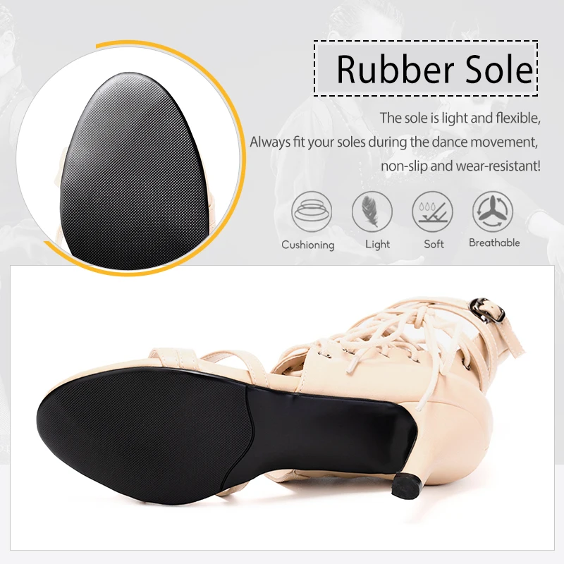 DKZSYIM Women Dance Shoes Latin Ballroom Outdoor Tango jazz Professional Dance Boots Matte leather Comfy Thin high heels Indoor