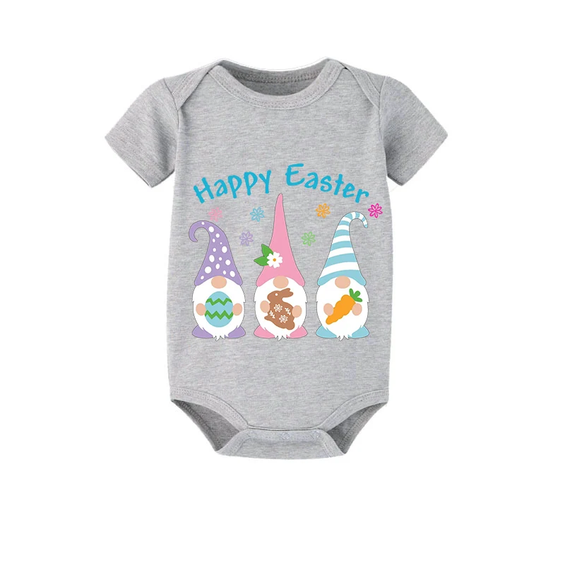 Easter Family Matching Pajamas Exclusive Design Happy Easter Gnomies Gray Pajamas Set