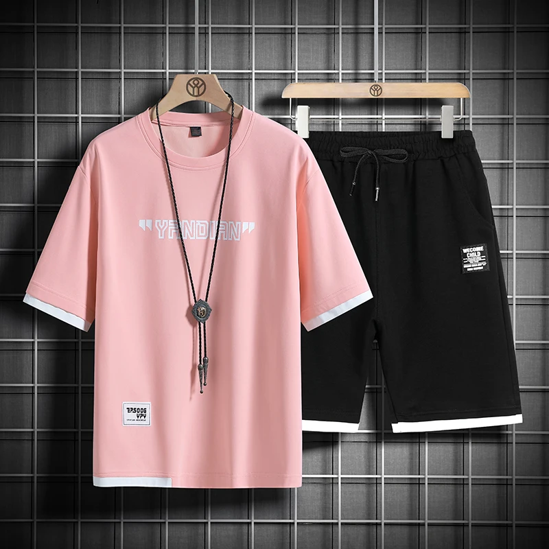 

Tracksuit Men 2023 New Sport T Shirt Suits Tees Mens Shorts 2 Piece Matching Sets Outfit Clothes for Men T-shirts Sweatshirts