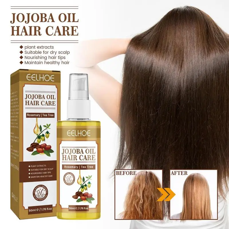 

Jojoba Oil For Hair | 1.76 fl oz Hair Care Products For Women | Smoothen Split Ends Hair Care Smoothing Rosemary Oil For Dry Cur
