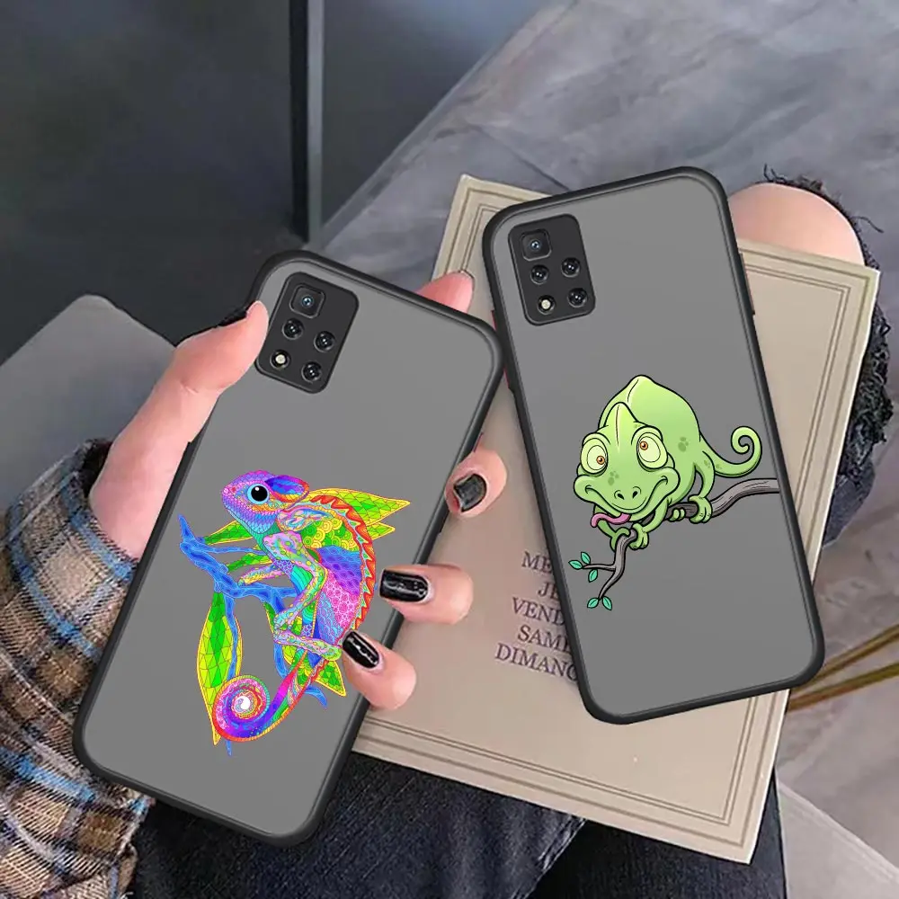 

Funny Chameleon lizard Matte Case For Redmi Note 11 Pro Case For Redmi Note 11 10 9T 9S 9 8 Pro 7 6 5 4 3 2 Aprime Cover Fundas