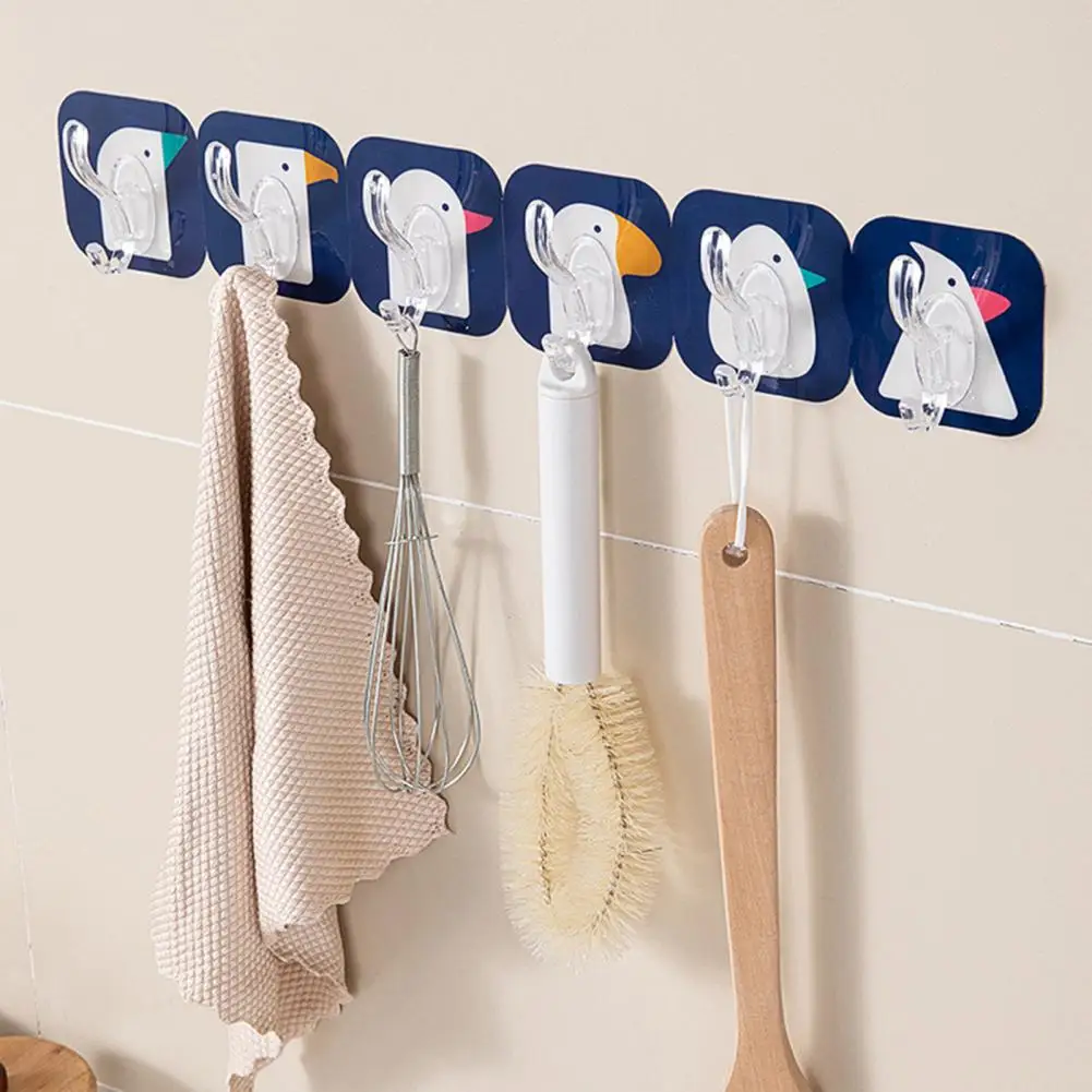

Tailorable Cartoon Row Hook Moisture-proof Storage Tools Cute Hanging Hook for Bathroom