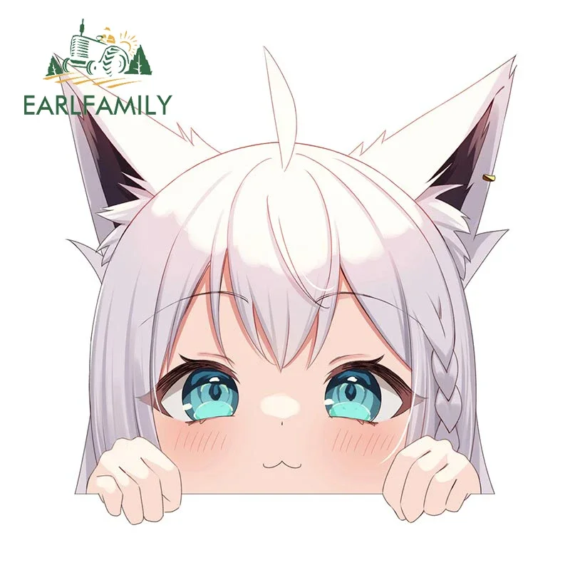 EARLFAMILY 13 см аниме Fubuki Peeker наклейка большая голова виниловая мультяшная наклейка на автомобиль JDM заднее лобовое стекло багажник Peek наклейки графика