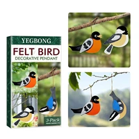 yegbong bird felt pendant kit diy craft handmade felting pendant home garden balcony bird decorations 3pcsbox free shipping