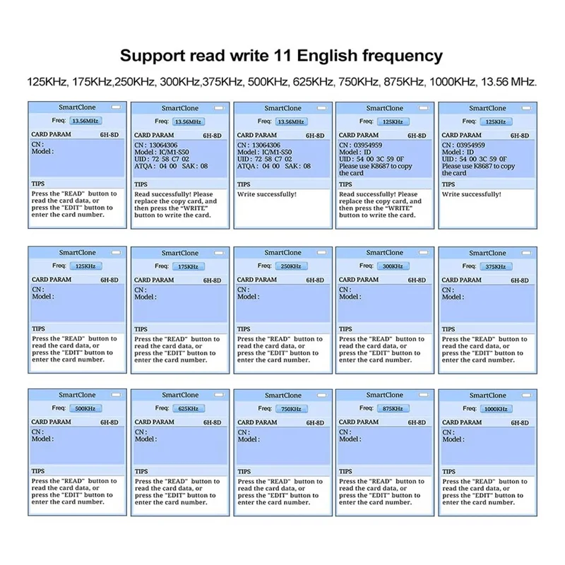 Многочастотный программатор смарт-карт RFID Считыватель Дубликатор считыватель