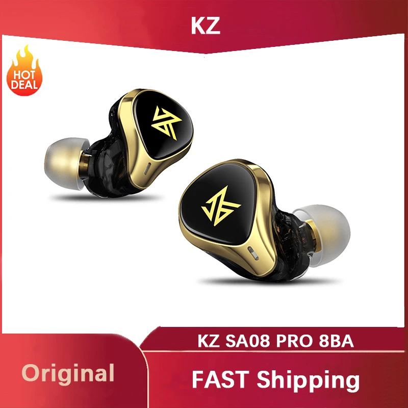 KZ SA08 PRO 8BA Units TWS Bluetooth 5.2 Earphone True Wireless Earbuds Touch Control Noise Cancelling Sport Headset SKS S2 Z3 Z1