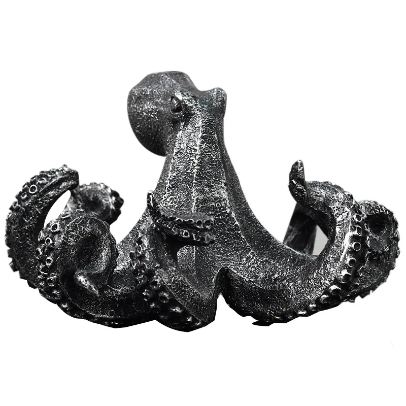 Ремесленная смола искусственная скульптура животного золотой осьминог кальмар