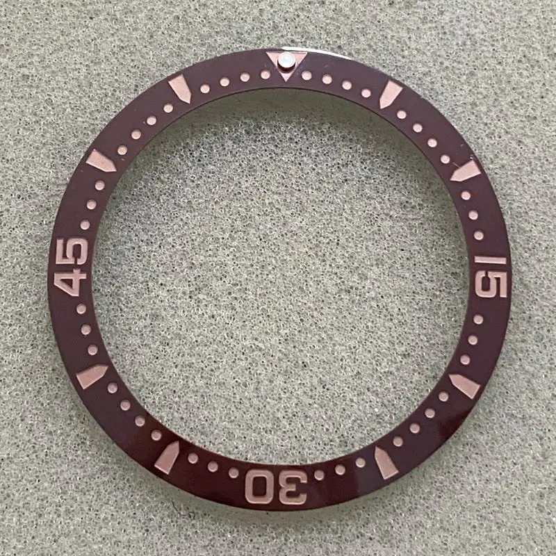 38mm Tilted Ceramic Watch Bezel Insert Fits 40mm USB Men's Diving Watch Case Inside Diameter 30.5mm Ring Replacement Accessories