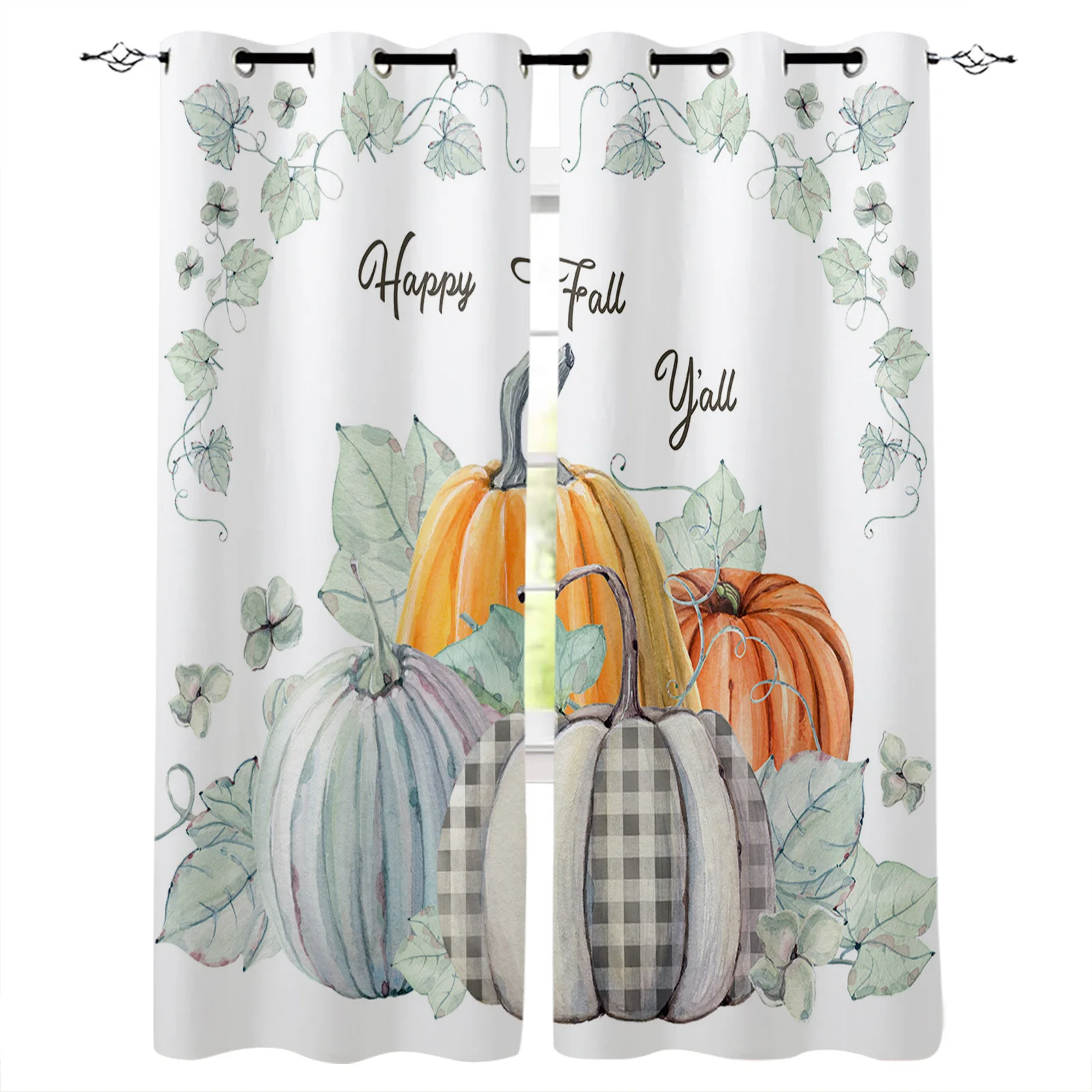 

Декоративные занавески на окна для гостиной, спальни, кухни, на День Благодарения, осень, тыква, кленовый лист, белые шторы