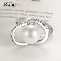 roru romantic simulated pearl rings for women luxury wedding anniversary accessories engagement rings for female wholesale