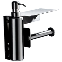 stainless steel 304 wall mount shower metal liquid soap dispenser with toilet paper holder phone shelf bathroom accessories