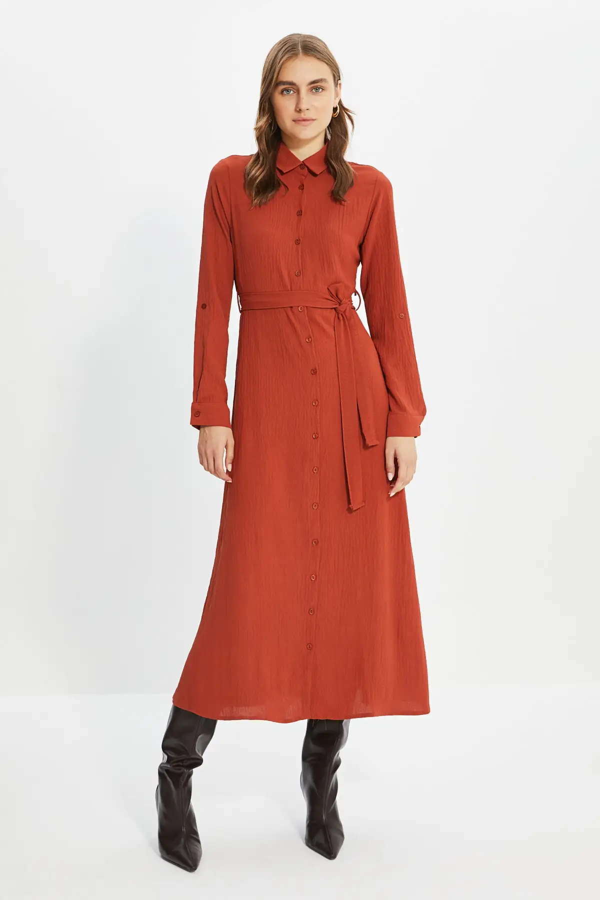 

Trendyol Shirt Collar Dress TCTSS21EL3352