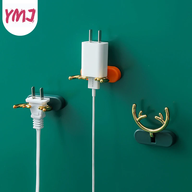 

1PC Kitchen Electric Wire Plug Hooks Holder Wall Hander Bathroom Storage Rack Bedroom Multi-Purpose Hook Organizer Key Rack Hook