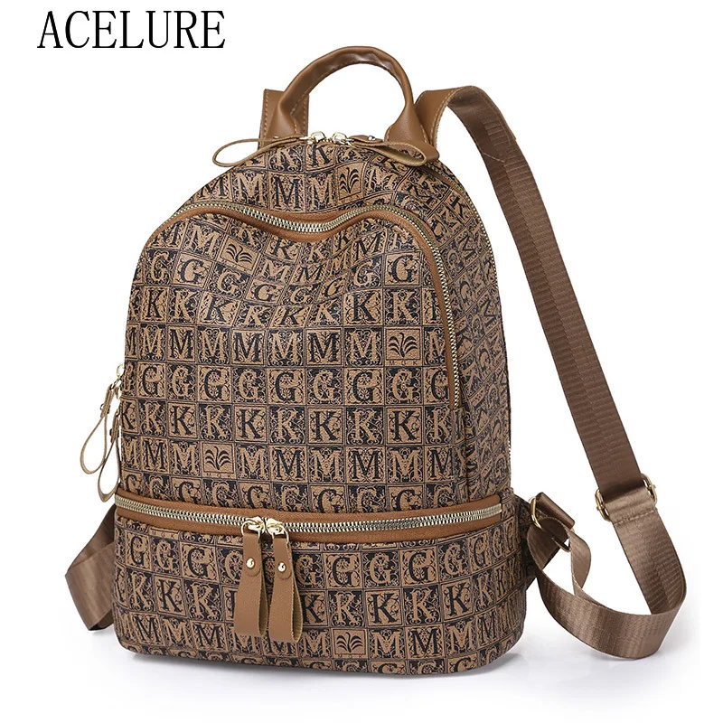 

ACELURE Women's New Soft PU Leather Backpack Large-capacity Water Proof Backpacks All-match Casual Men Women Travel Hand Bags
