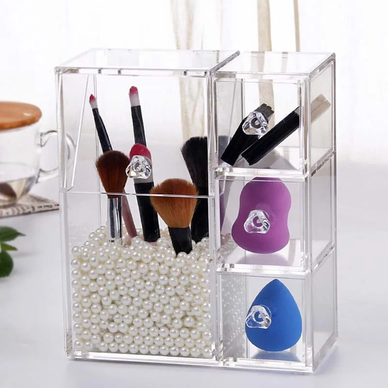 Acrylic Pearl Makeup Brush Storage Box Transparent Makeup Storage Box Makeup Brush Storage Bucket nail art tools enlarge