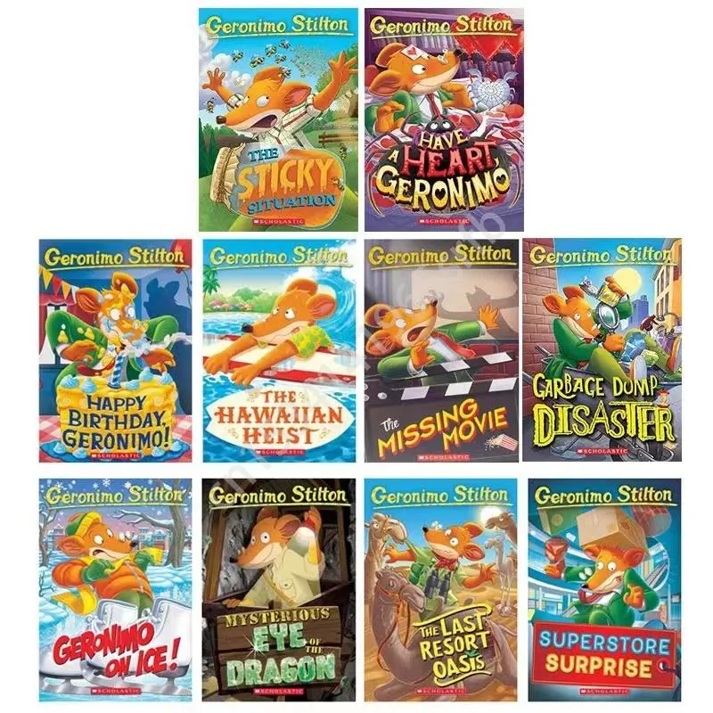 10 Copie Di Geronimo Stilton Set (71-80) Inglese Originale Classico Per Bambini Romanzo Libro Ponte Libro 7-10 Anni