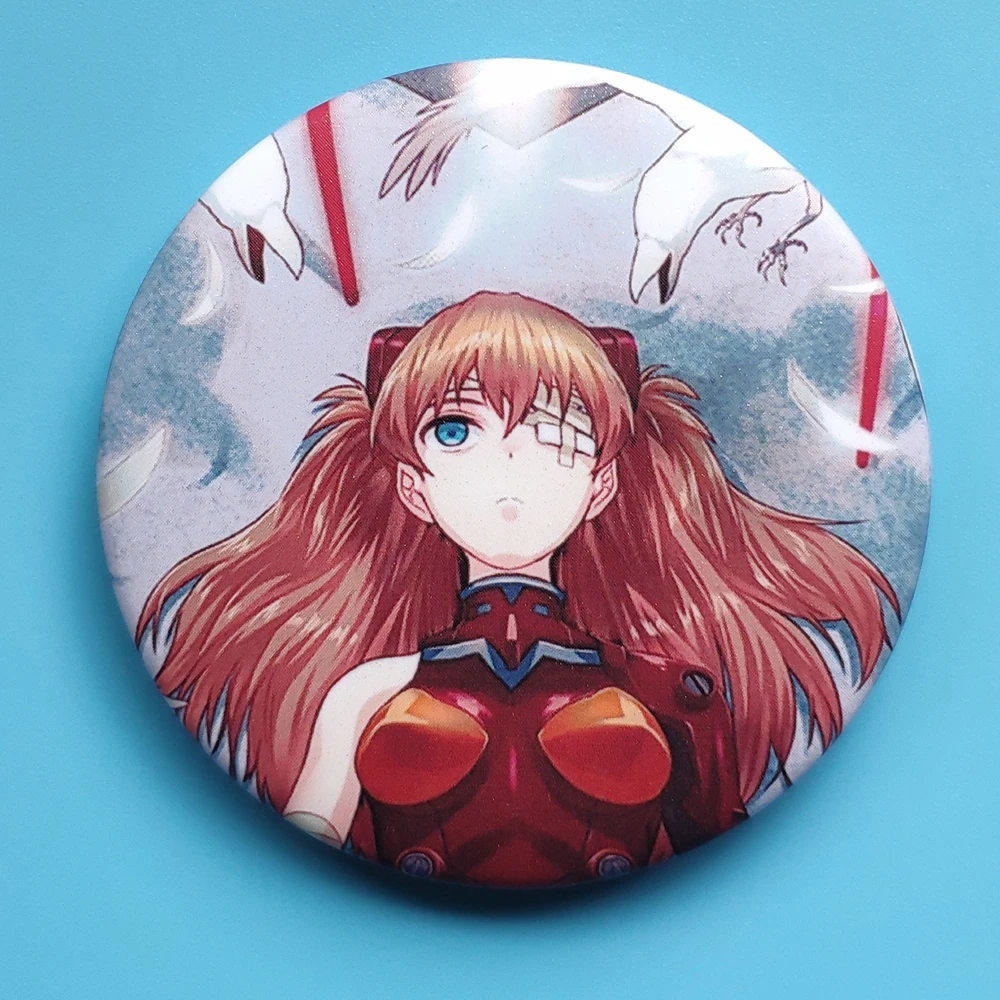 EVA Anime Icon 58mm Brooch Pins Breastpin Badge Ikari Rei Shinji Asuka Nagisa Ayanami Kaworu Cartoon Jewelry Gift images - 6