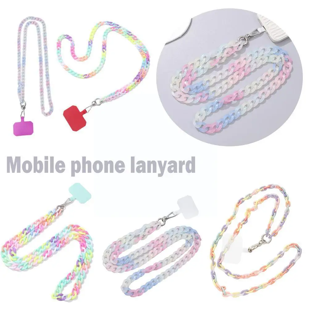 

120cm Colorful Mobile Phone Lanyard -body Chain Chain Shoulder Strap Pendant Anti-fall Phone Anti-loss Ornament G7f6