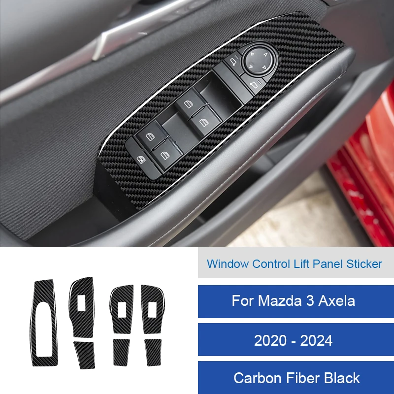 

Для Mazda 3 Axela 2020 2021 2022 2023 2024 салон автомобиля из углеродного волокна/ПВХ, наклейка на панель управления окном, накладка