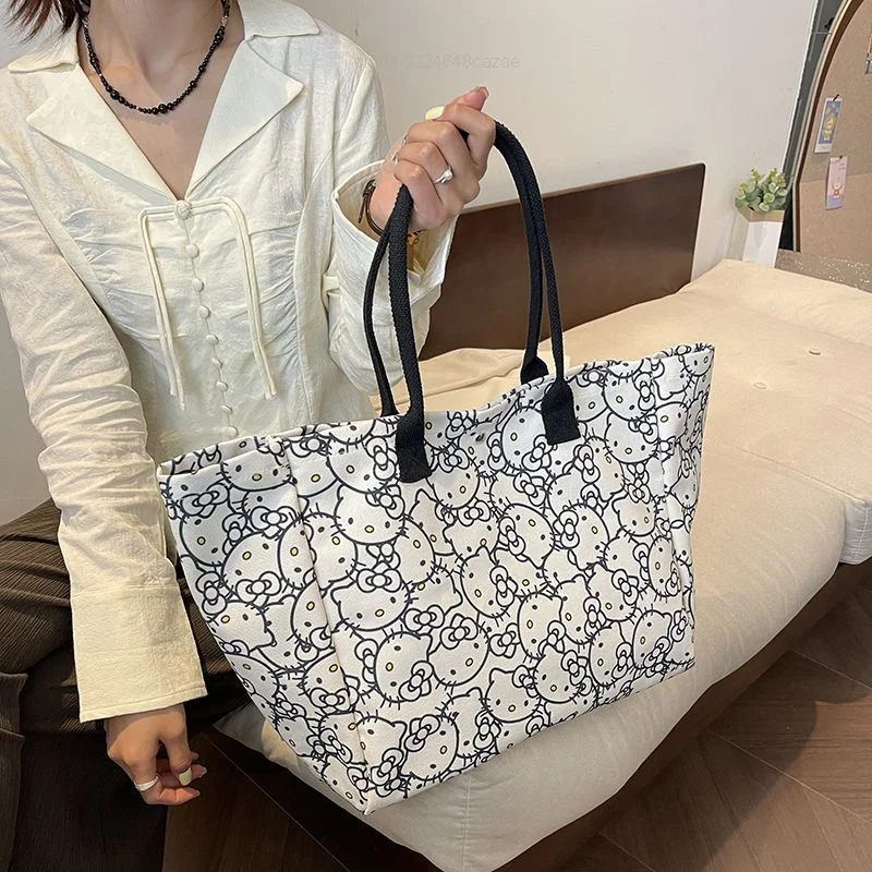 Женская Парусиновая Сумка-тоут с мультяшным принтом