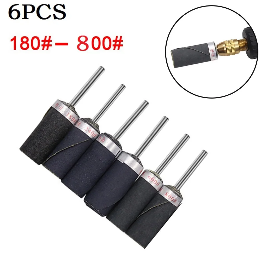 

6PC 3mm Shank 180-800 Wet Dry Sandpaper Sanding Bar Rod Stick Polish Grind Head Sandpaper Sheets Air Tool Accessories Power Tool