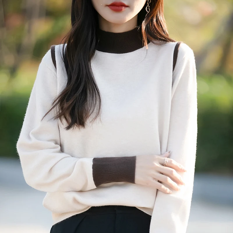 Женский вязаный топ из 100% мериносовой шерсти осень/зима новая толстовка с