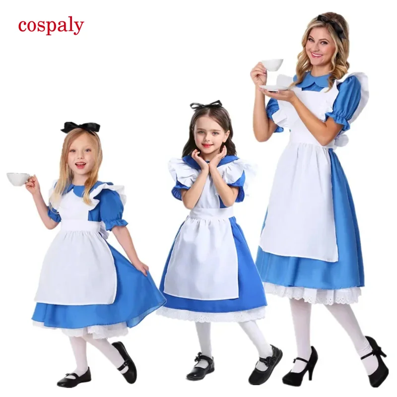 Хэллоуин для взрослых и детей девочек аниме Алиса в стране чудес праздничное