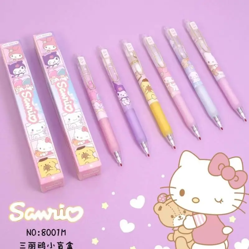 

Kawaii Sanrio гелевая ручка в стиле мультфильма, нейтральная ручка, милая Hello Kitty, моя мелодия, подпись глухая коробка, рождественские подарки