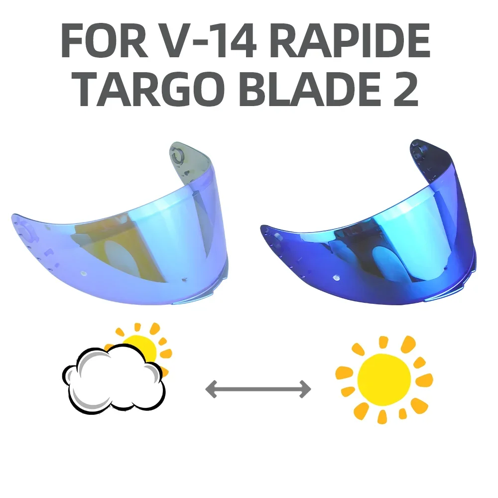 Фотохромный козырек для V-14 Rapide Targo Blade 2 линза изменение цвета REVO прозрачный синий
