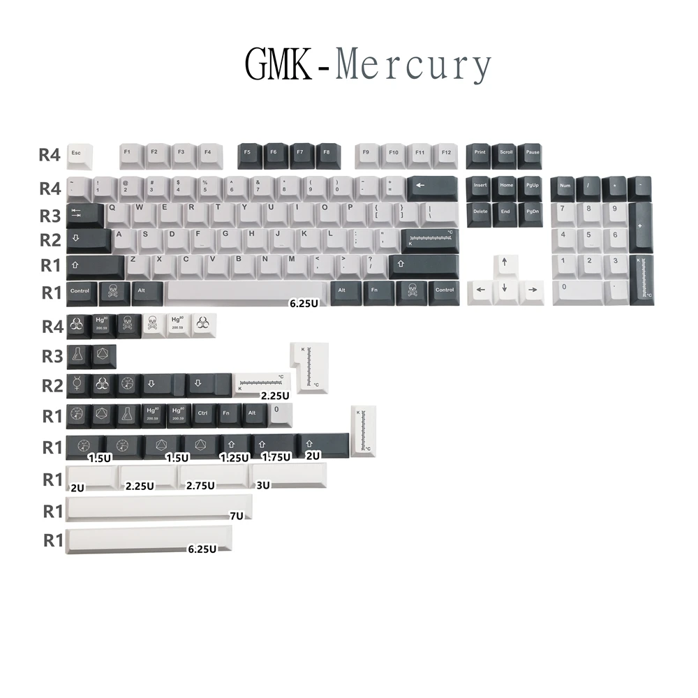 

GMK Mercury Keycaps Personalise Keycaps PBT Cherry Profile 142 Keys Keycap For MX Switch Mechanical Keyboard 60% 68% 80% Layout