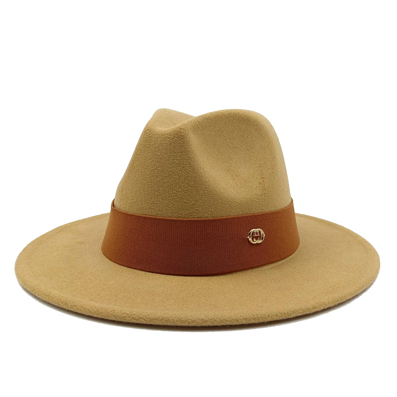 Желтая фетровая шляпа джазовая Зимняя монохромная Мужская и женская модная