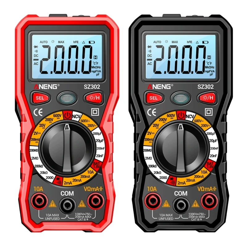 

Digital Multimeter Electric Tester Auto-Ranging Voltmeter Ohmmeter Flashlight