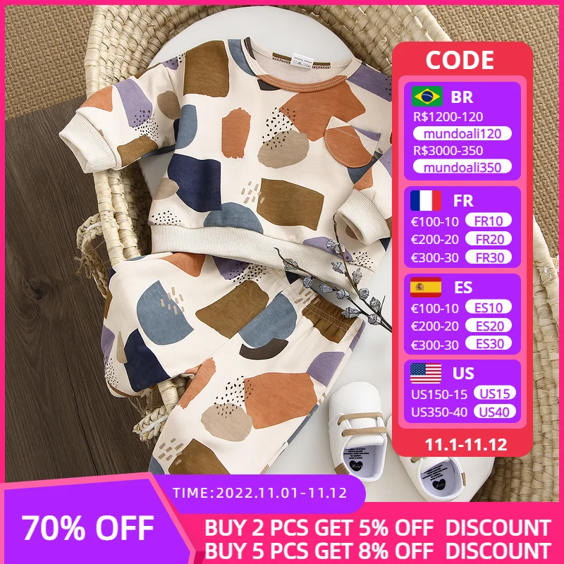 

Спортивный костюм для маленьких девочек и мальчиков, одежда для малышей, детская одежда, спортивная одежда, модный топ с принтом для малышей...