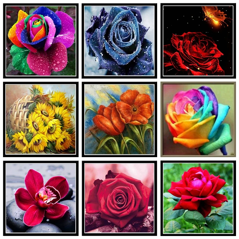 

New 5D DIY full round diamond painting kit sun flower pattern cross stitch rose mosaic diamond embroidery home decoration