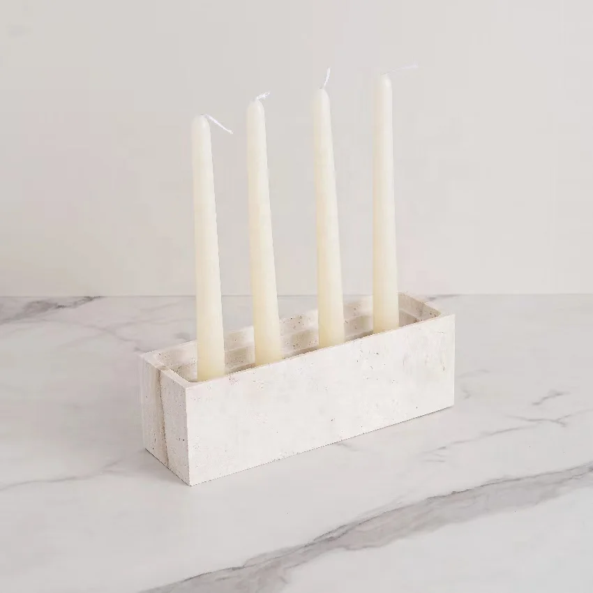 

Оптовая продажа, 20 шт., украшения для дома и гостиницы из бежевого мрамора, круглые украшения из мрамора, травертина, Каменный Подсвечник, ба...