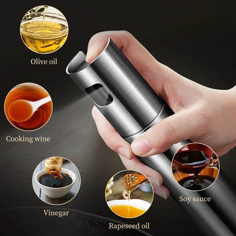 Stainless steel spray bottle, vinegar oil dispenser, Kitchen utensils, oil sprayer for cooking, For Barbecue Cooking utensils