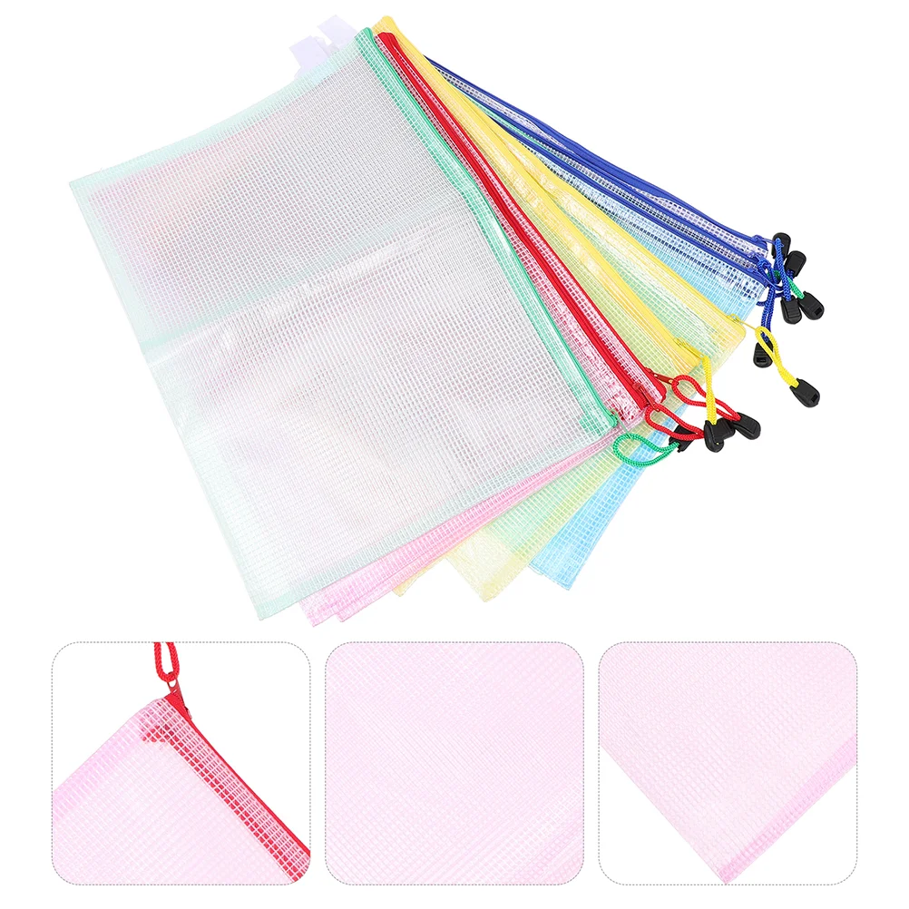 

30 Pcs Mesh Storage Bag Pvc Document Zipper Pouch Papers Plastic Pouches File Bags Holder Clear