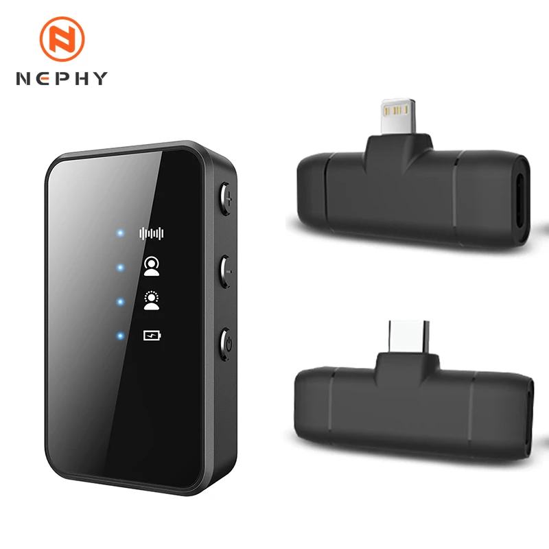 

Nephy 2.4G Wireless Lavalier Microphone Portable Audio Video Recording Mic For iPhone 13 12 Samsung Xiaomi Huawei Live Game