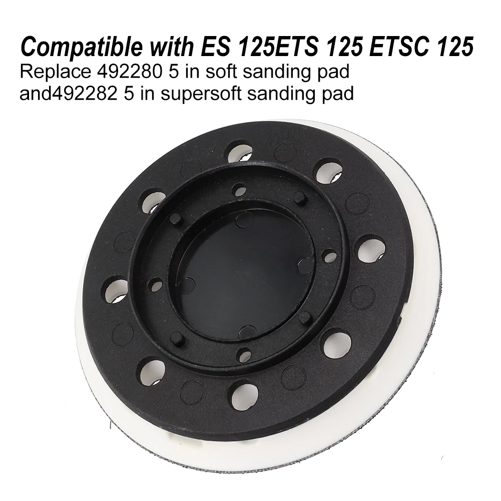 

Backing Pad Sanding Pad 125mm 8 Holes Easy To Install For Festool ES125/ETS 125 Plastic+PU Replacement Brand New