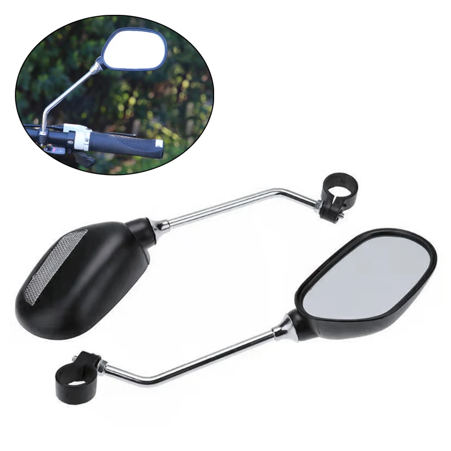 

1 Pair Bicycle Rear View Glass Mirror Adjustable Wide Angle Rear View Mirror with 22mm Handlebar Mount Adaptor for Dirt Bike