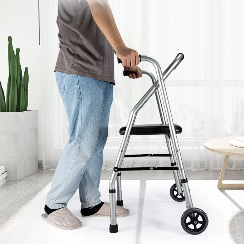 

Aluminum Alloy Walkers for Elderly Rehabilitation Walking Aid Armrest Crutches Walker Patient Armrest Frame with Wheeled Walker