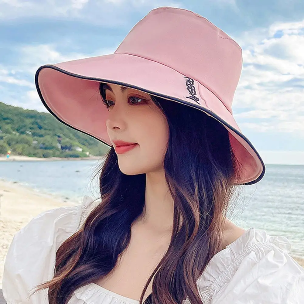 

Decorative Female Women Three Bars Fisherman Hat Sun Cap for Travel