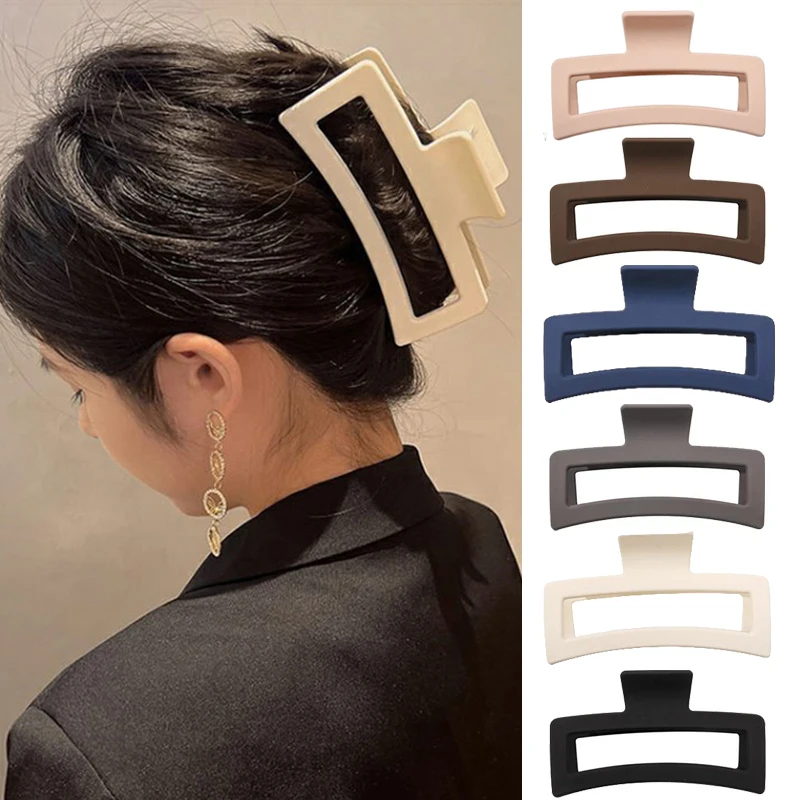 

Women's Hair Clip Large Size Hair Claw Lovely Rectangle Hair Accessories Girls Ponytail Clip Hairpins Barrette Headdress Gifts